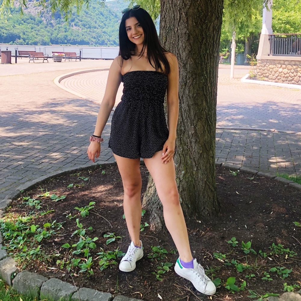 black and white romper